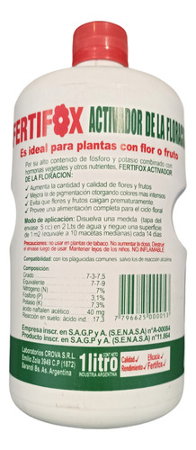 Fertifox Activador De Floración Potenciado 1lt Metanoia