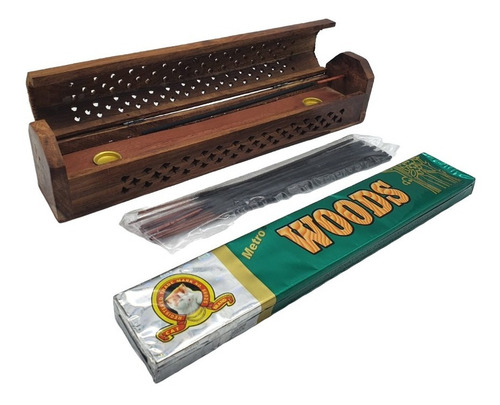 Porta Incienso Tipo Baul Grabado Con Incienso Metro Woods