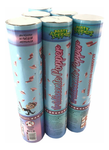 4 Cañones Dispara Confetti Iridiscente Metalico Popper 20cm