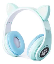 Comprar Auricular Inalámbrico Orejas De Gato Bluetooth Manos Libres Color Celeste