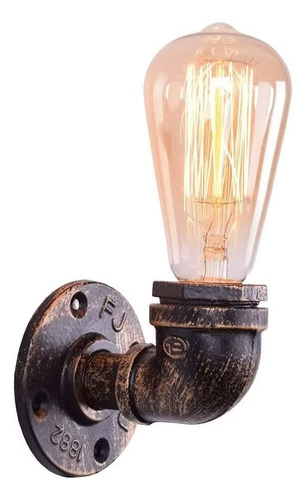 Lampara Tubo Agua Steampunk Aplique E26 Edison Para