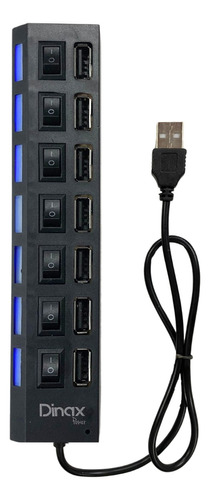 Zapatilla Hub Usb Con 7 Puertos 2.0 Switch Interruptor Y Luz