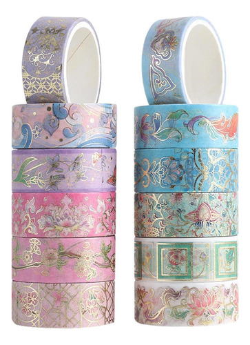 Washi Tape 12 Rollo Decorativo Adhesivo Planificador Cinta