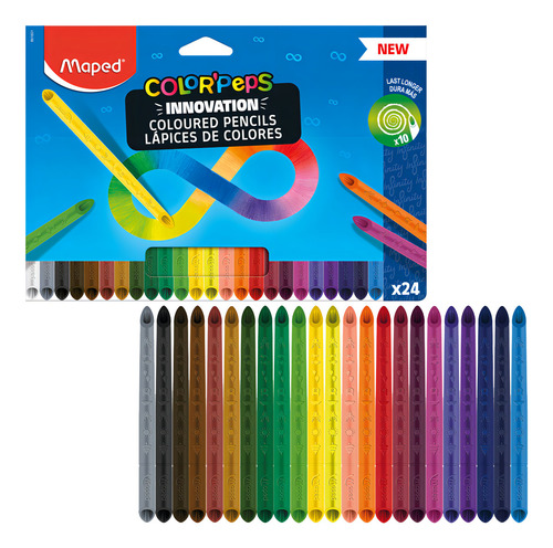 24 lápices de colores Color'peps Infinity, color mapeado de la marca coloreada