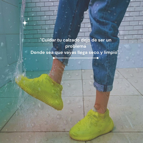 Cubre Zapato Silicona Impermeable Lluvia Amarillo Amarillo M