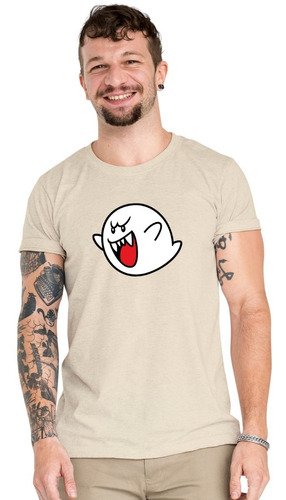 Polera Boo Fantasma Mario Algodón Orgánico Gme35