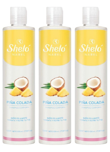3 Pack Shampoo Corporal Piña Colada Shelo