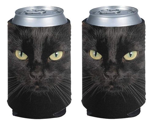 Fuibeng Funda Para Botella Plegable Diseño Gato Negro Bebida