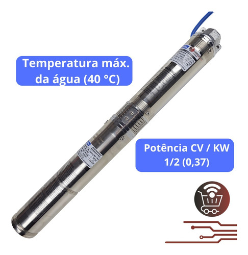 Bomba Submersa Caneta Palito 1/2hp Eletroplas 65mca