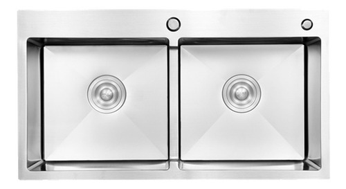 Fregadero Doble Tina Acero Inoxidable Sobre Tope Marca Bari