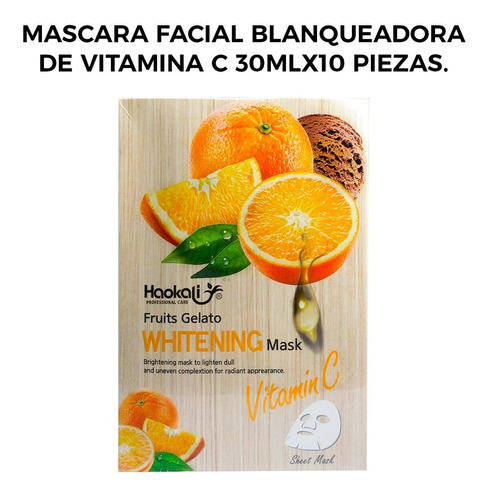 Mascara Facial Blanqueadora De Vitamina C 30mlx10 Piezas.