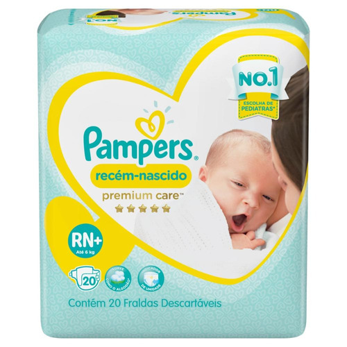 Fralda Pampers Premium Care Rn+ Pacote 20 Unidades