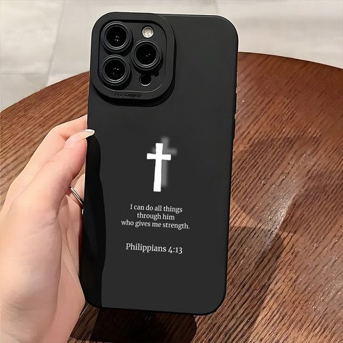 M Capa Para iPhone 14 Pro Max, Capa Preta De Silicone Fina