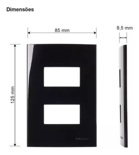 Tomada Dupla 20a/250v Com Placa Margirius Sleek - Kit 10 Un