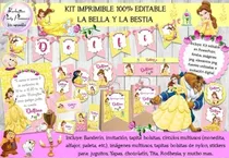 Comprar Kit Imprimible Candy Bar La Bella Y La Bestia Editable Ppt