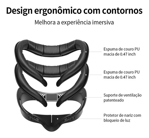 Kiwi Design V4 Interface Facial 2*face Pads, Para Quest 3s