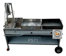 Comprar Carrito De Comida Con 2 Planchas 2 Freidoras Y Cortador P571