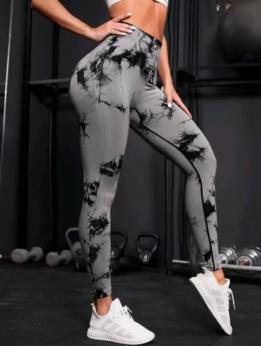 Lycra Leggings Tie Dye Push Up - Gris Claro Ref. 1195