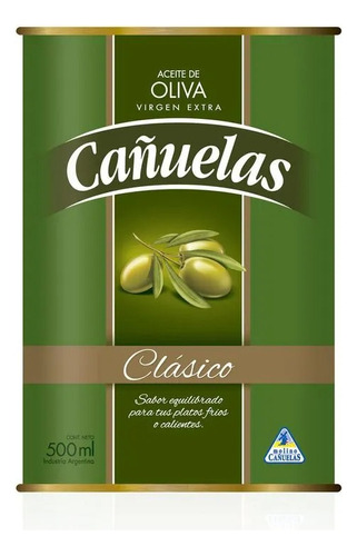 Aceite De Oliva Clasico Extra Virgen Cañuelas Lata 500 Ml