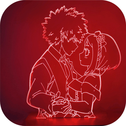 Lámpara Led 3d My Hero Academia Katsuki Bakugo Pareja  Rgb