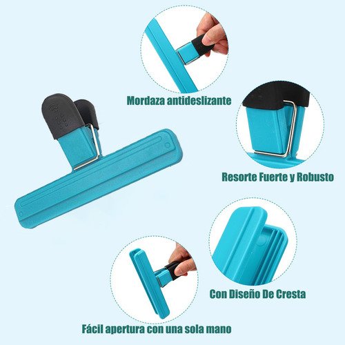4 X Clip Pinza Sellado Bolsa Conservación Alimento