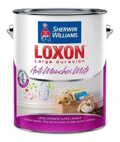 Pintura Sherwin Williams Loxon Ld Anti-manchas Mate Bco 10lt