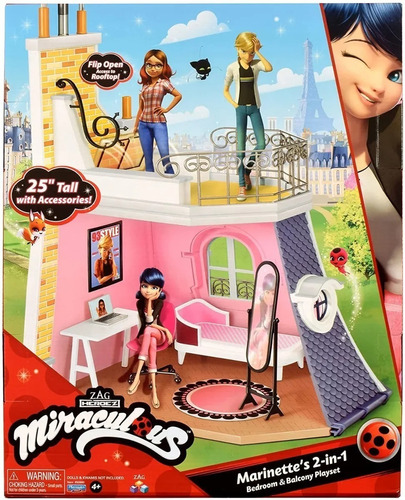 Miraculous Ladybug - Marinette Playset Dormitorio Y Balcon