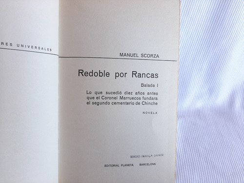 Imagen 3 de 5 de Redoble Por Rancas Manuel Scorza Planeta Tapa Dura
