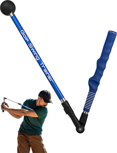 Entrenador De Swing De Golf Plegable Portatil Izquierdo Azul