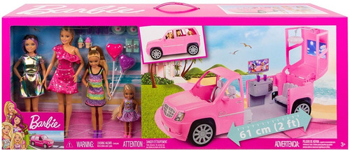 Barbie En Limusina Con Hermanas Mattel Gff58