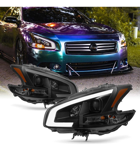 Para Faro Delantero Proyector Tubo Luz Led Drl Nissan Maxima