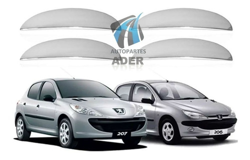 Kit X 4 Cubre Manijas Cromadas Peugeot  206 207