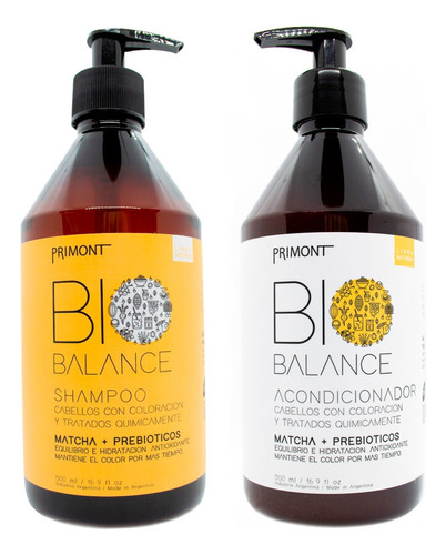 Primont Bio Balance Bio Balance Shampoo en dosificador de 500mL por 2 packs de 1000mL