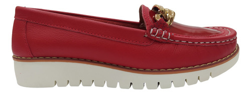 Mocasin Kalifa Ref M15040h282 Rojo Cuero Natural