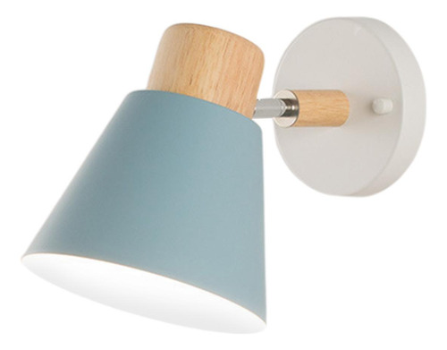 Aplique De Pared Nórdico Lámpara De Noche De Metal Azul