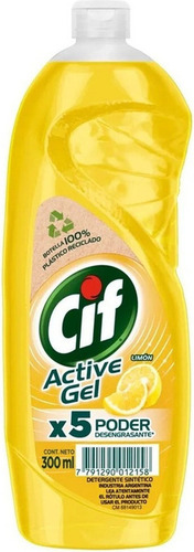Detergente Cif Bio Active Gel Limón 300ml X12u