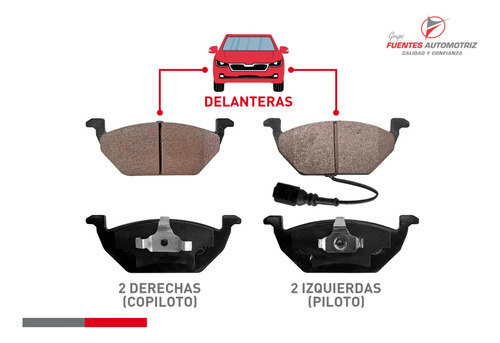 Jgo Pastillas Freno Delanteras Para Vw Cross Fox 1.6 De 2017