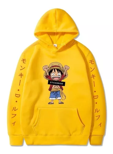 Conjunto Moletom Adulto e Infantil Flanelada Monkey D. Luffy One Piece  Anime Com Capuz