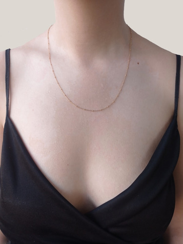 Imagen 2 de 2 de Gargantilla De Oro Italiano 18k Modelo Bolitas 45 Cms