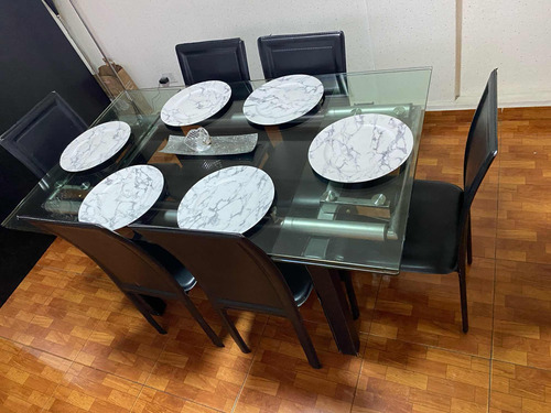 Comedor Expandible Vidrio Acabado Negro