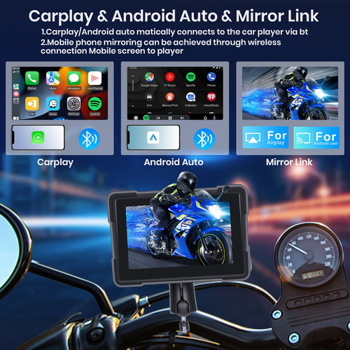 Zk Car Player Carplay/auto Ip67 De 5 Pulgadas Con Dos