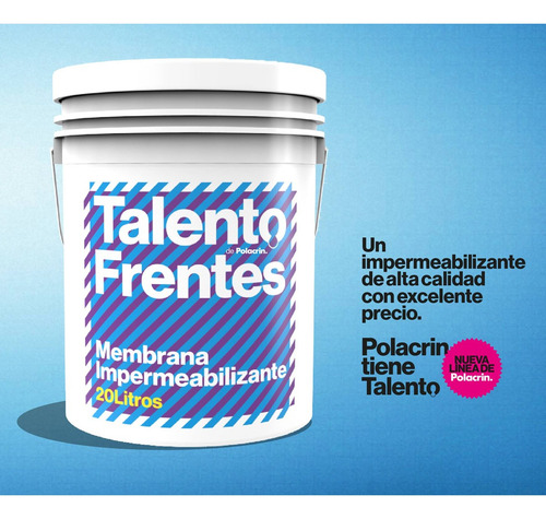 Imagen 2 de 7 de Membrana Polacrin Frentes Muros 25k Talento Impermeable 20 L