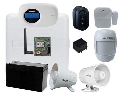 Kit Alarme Intelbras Amt 2018 E Smart Net Gsm 2g 8 Sensores