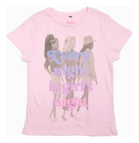 Polera Mujer Barbie Amigas Rosado Barbie