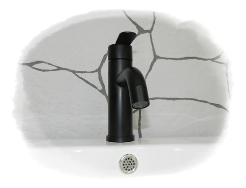 Mezcladora De Baño Arenci Cisne 18 Neg Bfsr Color Negra Y Acabado Mate
