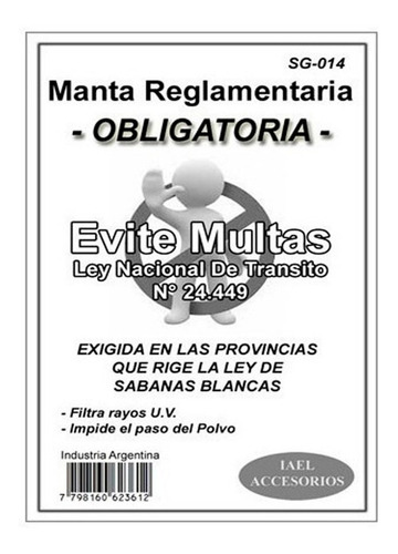 Manta Multiuso Obligatoria Reglamentaria Ruta (mortuoria)