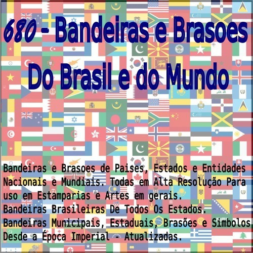 Pack Digital 680 Bandeiras Brasoes Mundiais E Brasil Outros