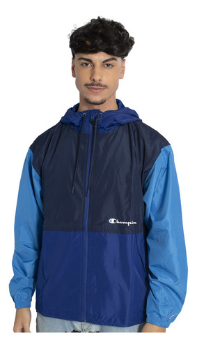 Campera Champion Rompeviento Hombre Training Azul