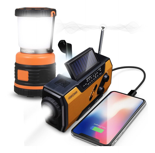 Fospower 2000 Mah Emergencia Radio Portatil Linterna Lm