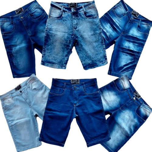 Imagem 1 de 10 de Kit 4 Bermuda Short Jeans Masculino Atacado Revenda